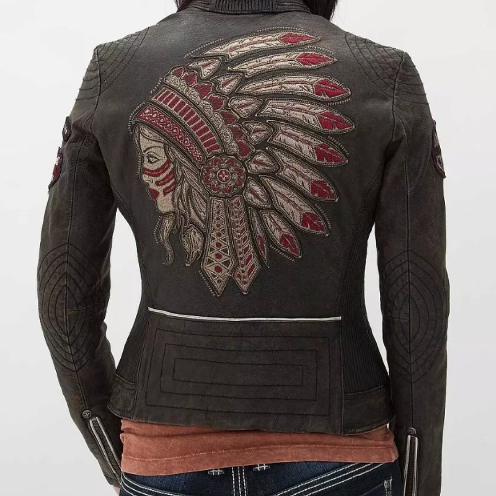 Affliction leather divergent jacket